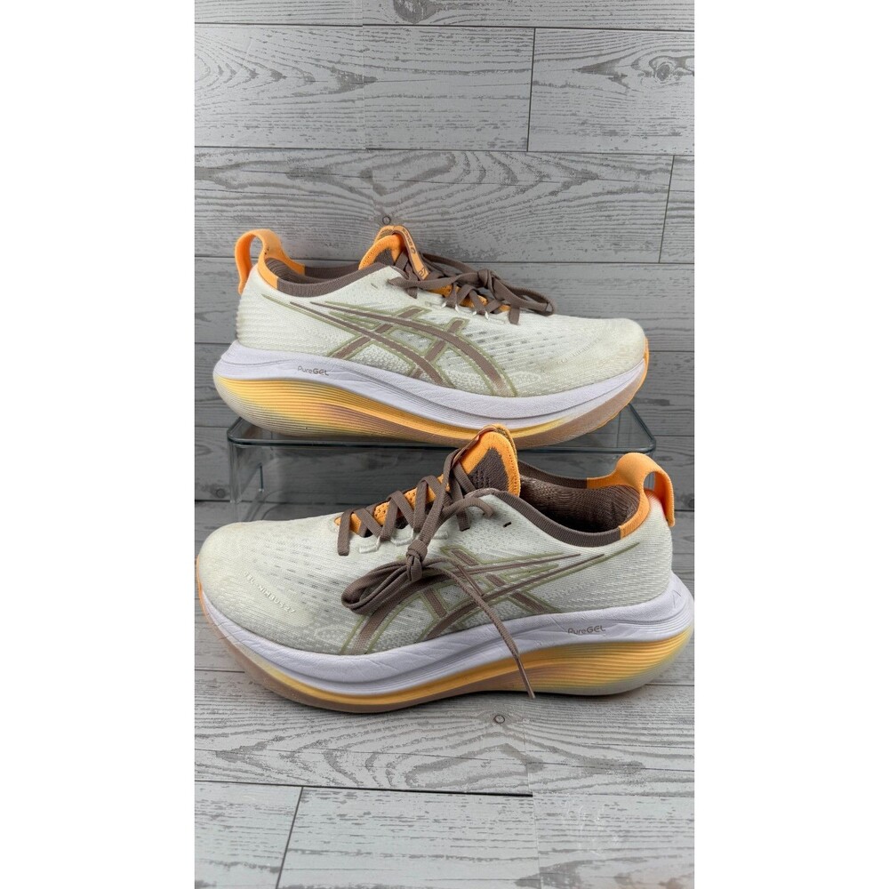Asics Gel-Nimbus 27 1012B753 White Fawn 9B Women's Sneakers Running Shoes #788